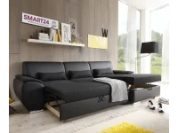 Угловой диван-кровать ANTARA SMART черный/серый pilt 6