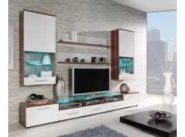 Sektsioon CAMA II valge kõrgläige/ploomipuit