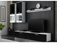 Sektsioon COMO MINI must kõrgläige/matt valge pilt 2