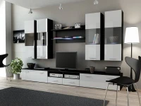 Sektsioon DREAM I valge kõrgläige/matt must pilt 2