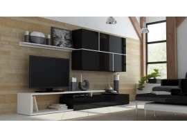 Sektsioon GOYA must kõrgläige/matt must/matt valge