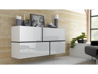 Kummut GOYA valge kõrgläige/matt valge/matt must pilt 2