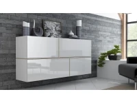 Kummut GOYA valge kõrgläige/matt valge/tamm sonoma pilt 2