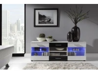 Комод LOGO I белый высокий глянец/белый матовый и черный матовый pilt 2