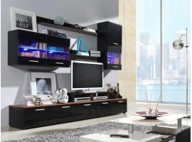 Sektsioon LOGO II must kõrgläige/ploomipuit ja matt must