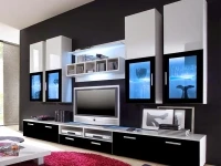 Секция LONDON белый и черный глянец/белый матовый pilt 2