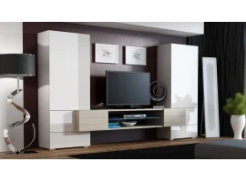 Sektsioon TORI valge kõrgläige ja tamm sonoma/matt valge