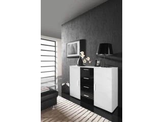 Kummut UNI valge ja must kõrgläige/matt valge pilt