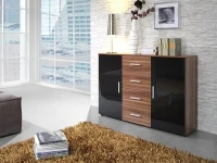 Kummut UNI ploomipuit ja must kõrgläige/ploomipuit pilt 2