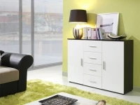 Kummut UNI valge kõrgläige/wenge pilt 2