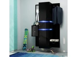 Прихожая LEDOX II черный и черный глянец