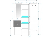 Прихожая LEDOX II черный и черный глянец pilt 3