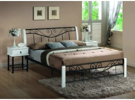 Voodi 160x200 PARMA 160 must - valge