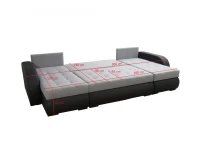 Угловой диван-кровать PIREUS BIS серый-черный pilt 6