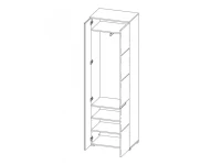 Шкаф для одежды SELENE 22 белый HG pilt 3