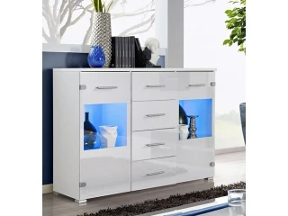 Комод RENO белый и белый глянец pilt