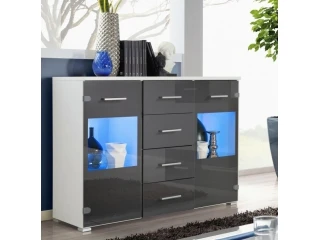 Комод RENO белый и графит глянец pilt