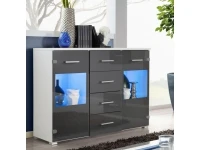 Комод RENO белый и графит глянец pilt 2