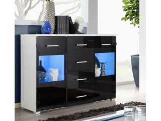 Комод RENO белый и черный глянец pilt