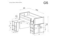 Кровать детская GUMI 15 с письменным столом и комодом pilt 6