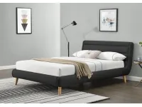 Voodi 140x200 ELANDA 140 tumehall pilt 2