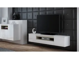 TV стол VIVA белый - дуб сонома pilt