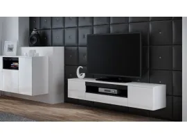 TV стол VIVA белый - черный