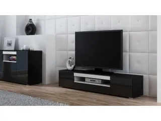 TV стол VIVA черный - белый pilt