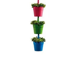 Istutuspottide komplekt RAINBOW PLANTER sinine, roheline, roosa