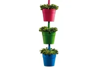 Istutuspottide komplekt RAINBOW PLANTER sinine, roheline, roosa pilt 2