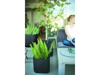 Lillepotiümbris CUBE PLANTER väike, pruun pilt