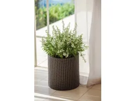 Lillepotiümbris CYLINDER PLANTER SMALL, pruun