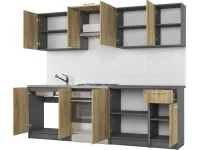 Кухня DARIA 240 дуб крафт - антрацит pilt 3