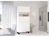 Складной стол со стеллажом HOMI матовый белый pilt 4