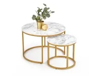 Журнальный стол PAOLA белый-золотой (2 шт) pilt 2