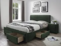 Voodi 160x200 MODENA 3 roheline samet pilt 2