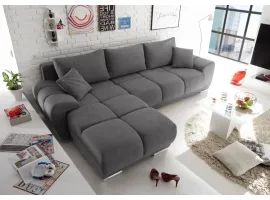 Угловой диван-кровать ANTON - B95 тёмносерый