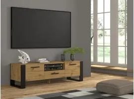 TV стол NUKA 160 дуб артисан - черный