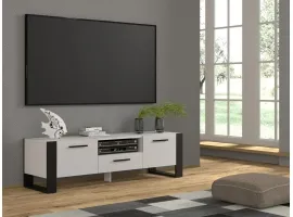 TV стол NUKA 160 белый - черный