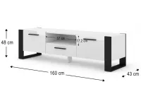 TV-alus NUKA 160 valge - must pilt 4