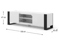 TV-alus MONDI 158 valge matt - must pilt 4