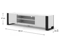 TV стол MONDI 188 белый матовый- черный pilt 4