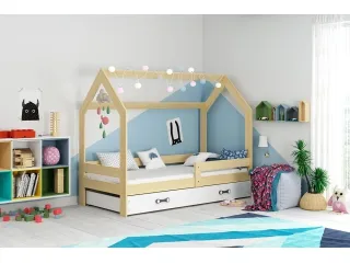 Lastevoodi DOMEK mänd - valge pilt