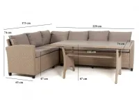 Комплект садовой мебели ALBANY светлый pilt 3