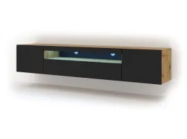 TV стол AURA W 200 дуб + черный