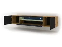 TV стол AURA W 200 дуб + черный pilt 3