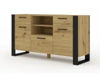 Комод NUKA C дуб артисан - черный pilt 2
