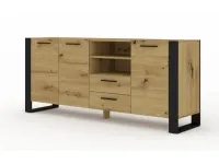 Комод NUKA D дуб артисан - черный pilt 2