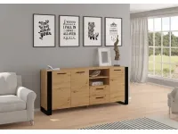 Комод NUKA D дуб артисан - черный pilt 3