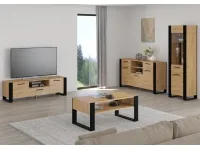 Журнальный стол NUKA F дуб артисан - черный pilt 4